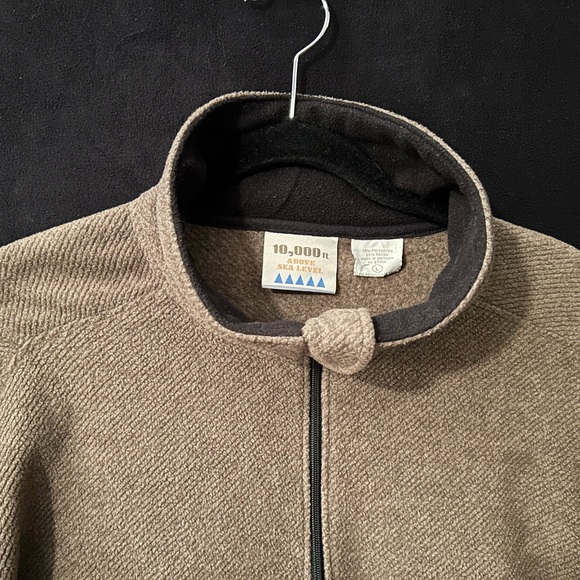 Men’s 10,000ft Above Sea Level- Quarter Zip Jacket - Size L Brown/Black - Picture 4 of 8